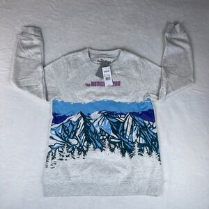 The Beach Boys Sweatshirt Women Medium Gray Mountain Graphic Print Raglan Sleeve